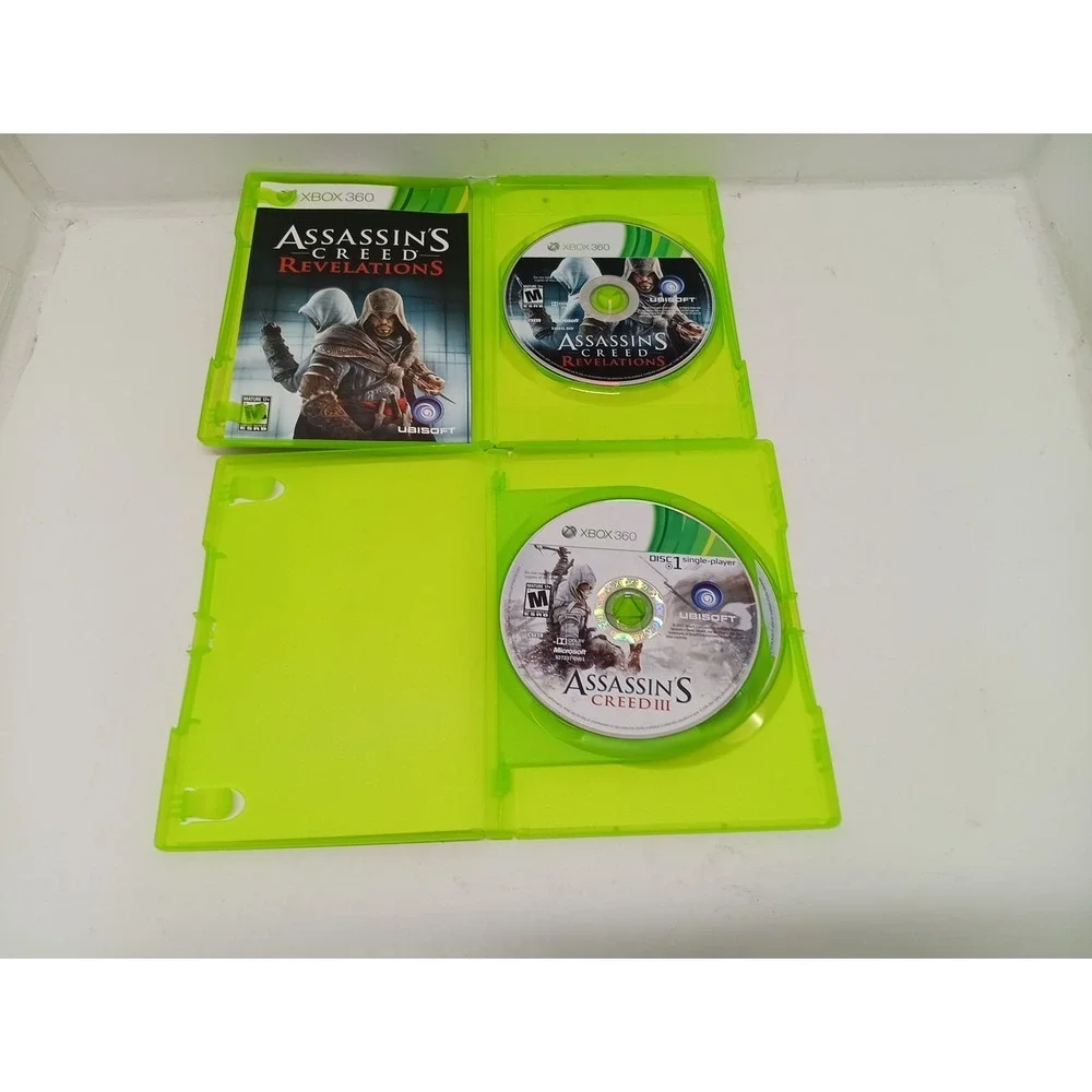 Xbox 360 Assassins Creed 3 & Revelations 2 Game Lot C.I.B.